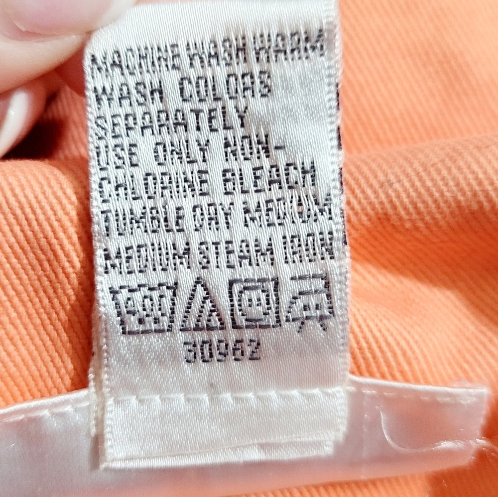 Chadwick’s Peach 100% Cotton Utility Jacket Women’s Size 6 Button Front - Picture 12 of 12